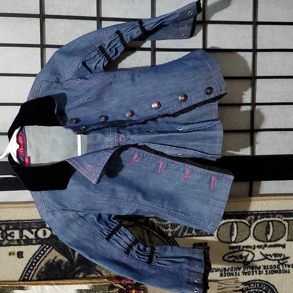 Escada denim set jacket and skirt